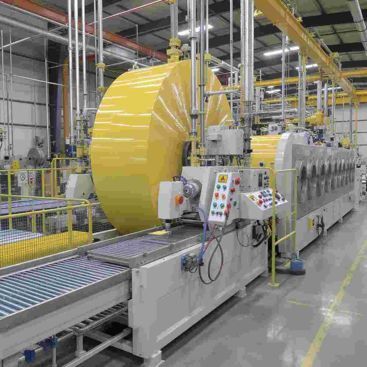 Blasfolien-Extrusion: Ringdüse formt Polymerblase zur Folienherstellung.